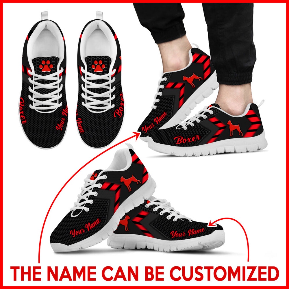 Boxer Dog Lover Shoes Simplify Style Sneakers Walking Shoes, Designer Sneakers, Sneaker Shoes