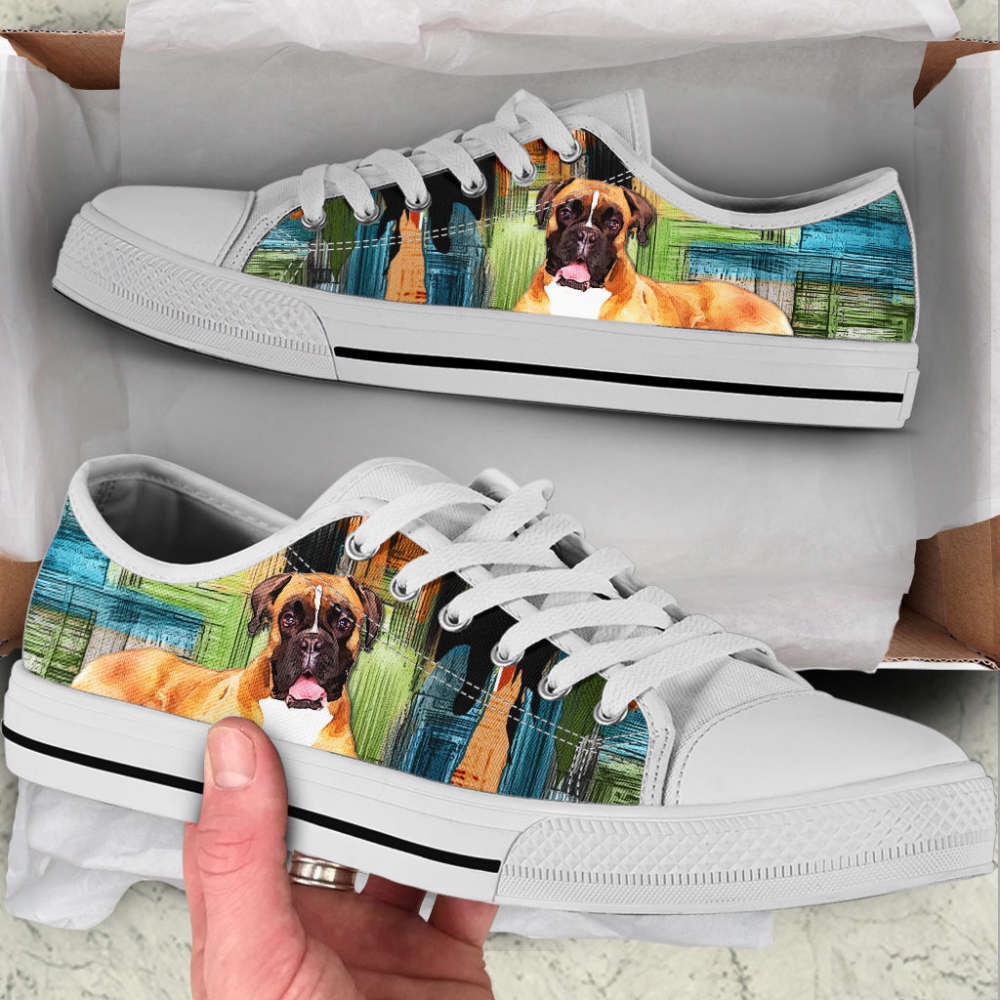 Boxer Dog Paint Art Wallpaper Low Top Shoes Canvas Sneakers, Designer Low Top Shoes, Low Top Sneakers Boxer Dog Paint Art Wallpaper Low Top Shoes Canvas Sneakers, Designer Low Top Shoes, Low Top Sneakers