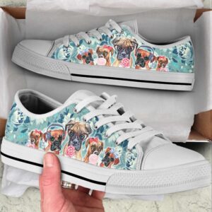 Boxer Dog Turquoise Pattern Low Top Shoes&hellip;