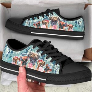 Boxer Dog Turquoise Pattern Low Top Shoes Canvas Sneakers Designer Low Top Shoes Low Top Sneakers 2 hiqoew.jpg