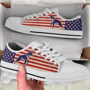 Boxer Dog USA Flag Low Top Shoes&hellip;