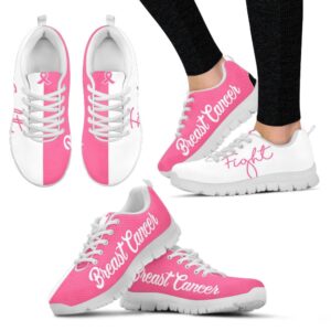 Breast Cancer Fight Shoes Pink White Sneaker&hellip;