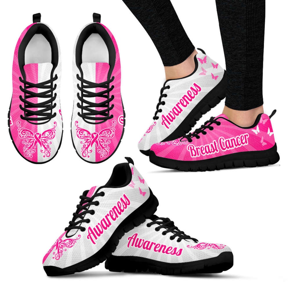 Breast Cancer Shoes 2 Color Sneaker Walking Shoes, Designer Sneakers, Best Running Shoes