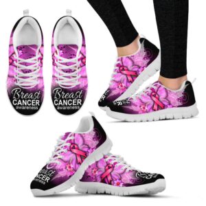 Breast Cancer Shoes Butterfly Flower Sneaker Walking&hellip;