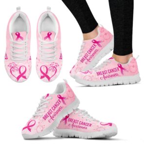 Breast Cancer Shoes Heart Line Sneaker Walking&hellip;