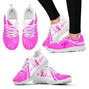 Breast Cancer Shoes Pink White Sneaker Walking&hellip;