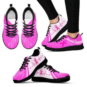 Breast Cancer Shoes Pink White Sneaker Walking&hellip;