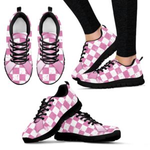 Breast Cancer Shoes Plaid Sneaker Walking Shoes,&hellip;