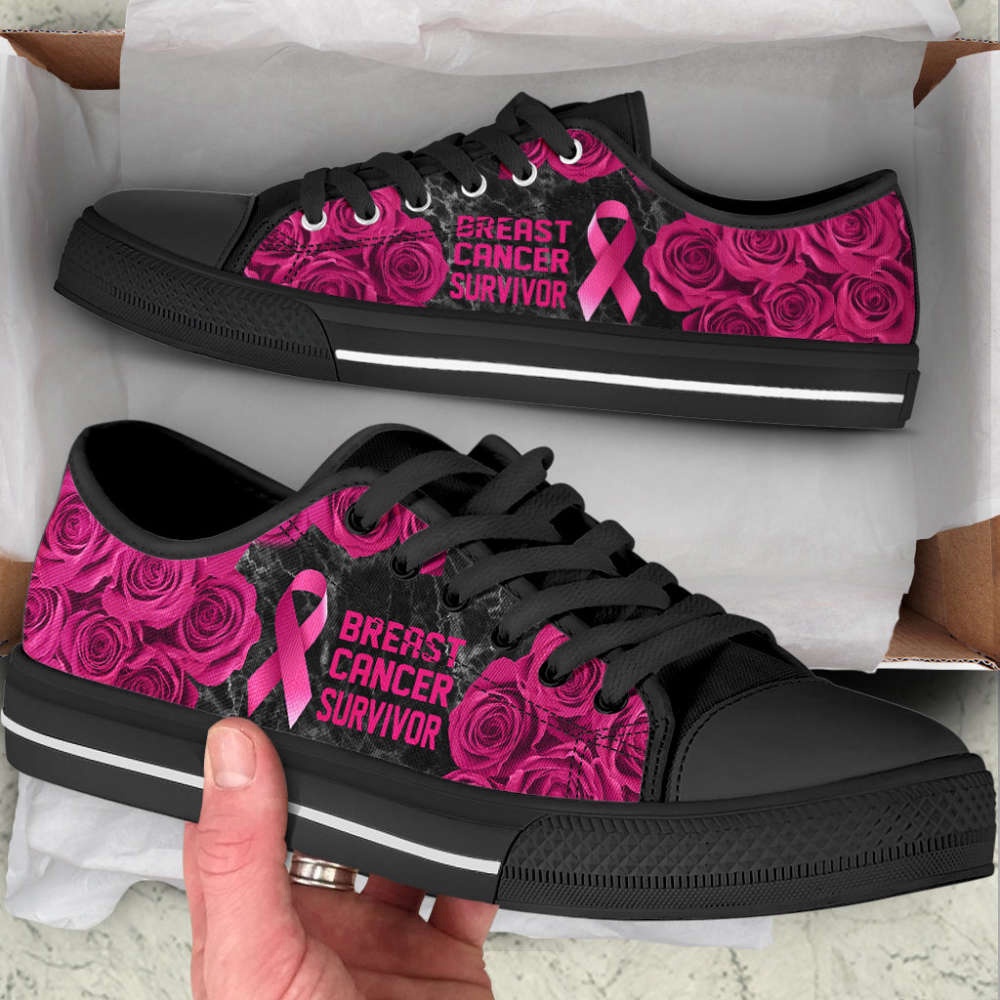 Breast Cancer Shoes Survivor Rose Flower Low Top Shoes Canvas Shoes, Low Top Designer Shoes, Low Top Sneakers Breast Cancer Shoes Survivor Rose Flower Low Top Shoes Canvas Shoes, Low Top Designer Shoes, Low Top Sneakers