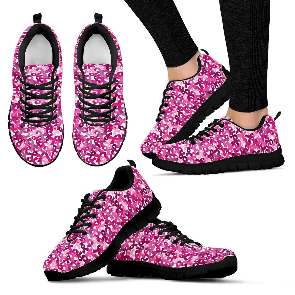 Breast Cancer Shoes Symbol Pattern Sneaker Walking Shoes, Designer Sneakers, Best Running Shoes