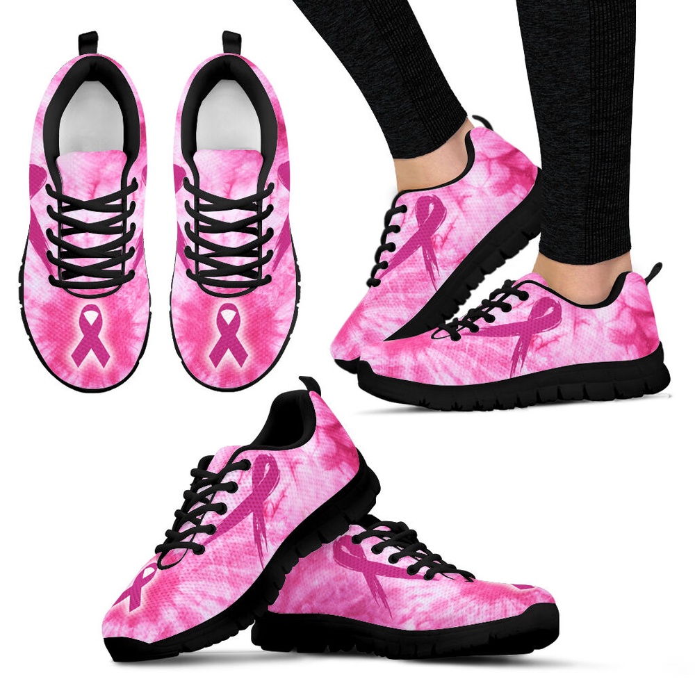 Breast Cancer Shoes Tie Dye Sneaker Walking Shoes, Designer Sneakers, Best Running Shoes