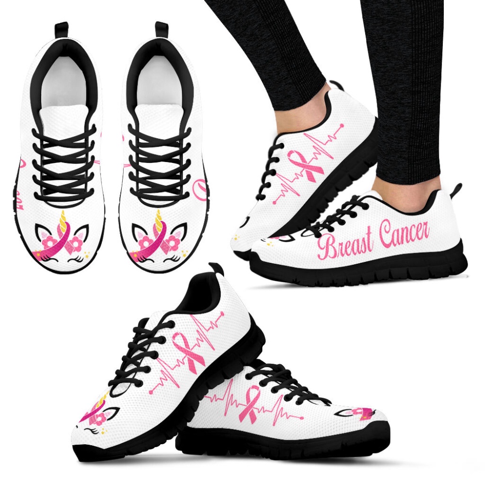 Breast Cancer Shoes Unicorn White Sneaker Walking Shoes, Designer Sneakers, Best Running Shoes