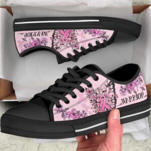 Breast Cancer Shoes Warrior Butterfly Flower Low&hellip;