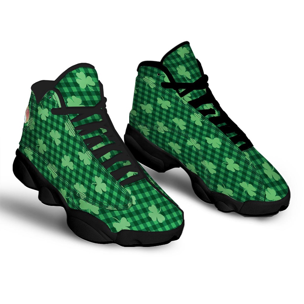 Buffalo Plaid St. Patrick’s Day Print Pattern Black Basketball Shoes, Basketball Shoes, Best Basketball Shoes 2024