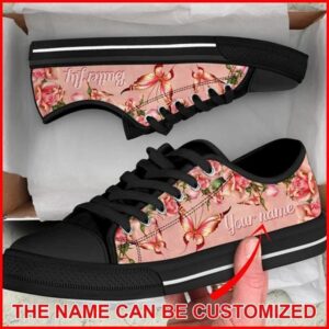 Butterfly Rose Personalized Canvas Low Top Shoes,&hellip;