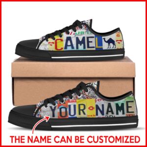 Camel License Plates Low Top Shoes Canvas&hellip;