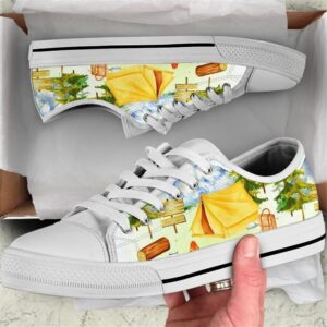 Camping Landscape Watercolor Low Top Shoes, Low&hellip;