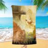 Cat Lovers Just Breathe Beach Towel, Christian Beach Towel, Summer Towels