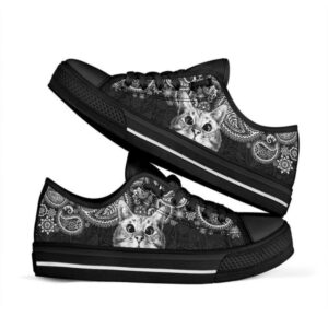 Cat Paisley Black White Low Top Shoes,&hellip;