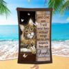 Cat With Butterflies Beach Towel, Christian Beach Towel, Summer Towels