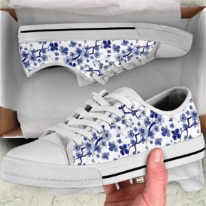 Cherry Blossom Blue Low Top Shoes, Low&hellip;