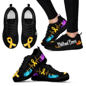 Childhood Cancer Shoes Art Heartbeat Sneaker Walking&hellip;