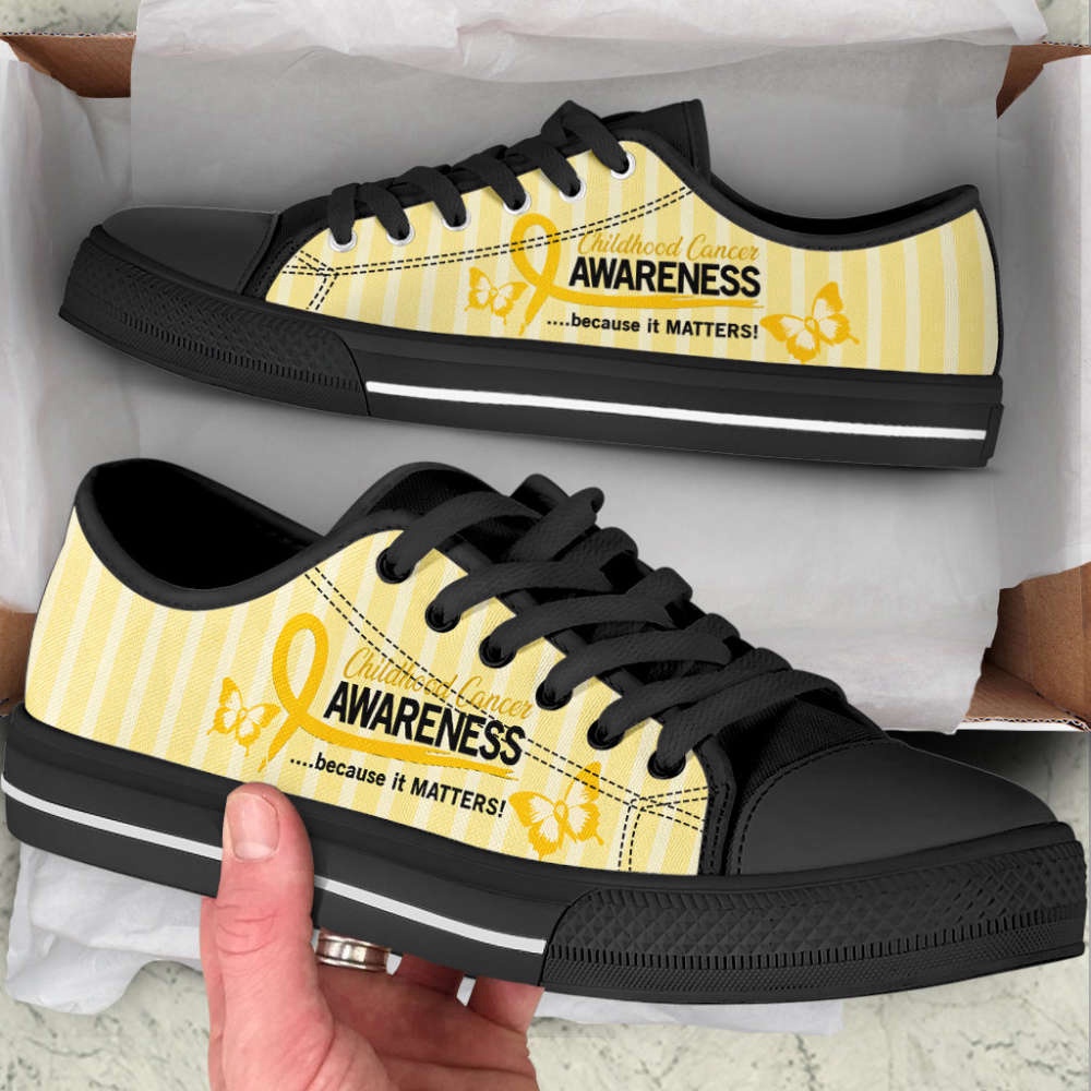 Childhood Cancer Shoes Because It Matters Low Top Shoes Canvas Shoes, Low Top Designer Shoes, Low Top Sneakers