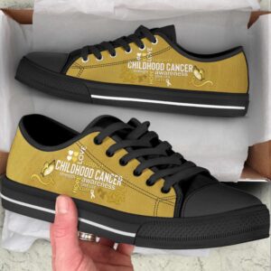 Childhood Cancer Typography Low Top Shoes, Low&hellip;