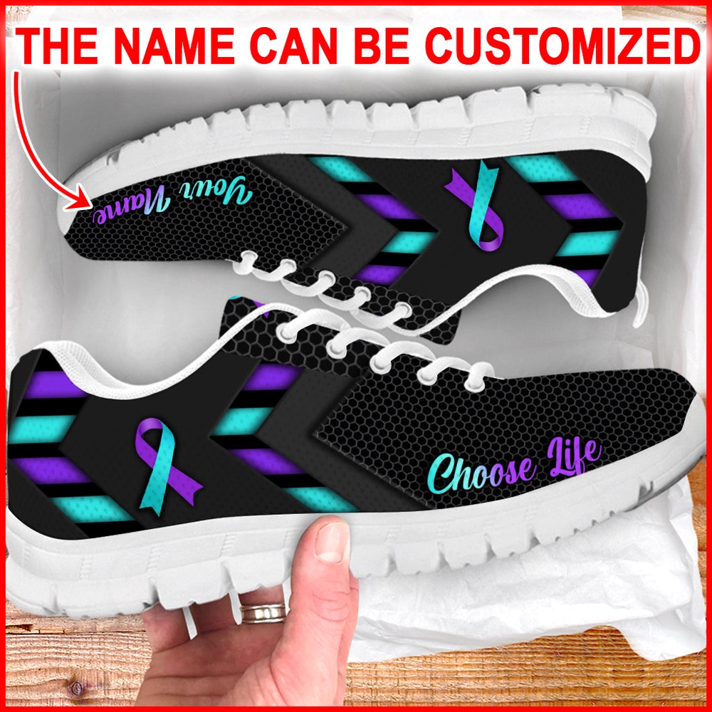 Choose Life Pattern Shoes Simplify Style Sneakers Walking Shoes – Personalized Custom – Best Shoes For Men And Women, Designer Sneakers, Best Running Shoes
