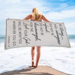 Christian Be Strong And Courageous Joshua 19 Beach Towel Christian Beach Towel Summer Towels 2 ehpl7h.jpg
