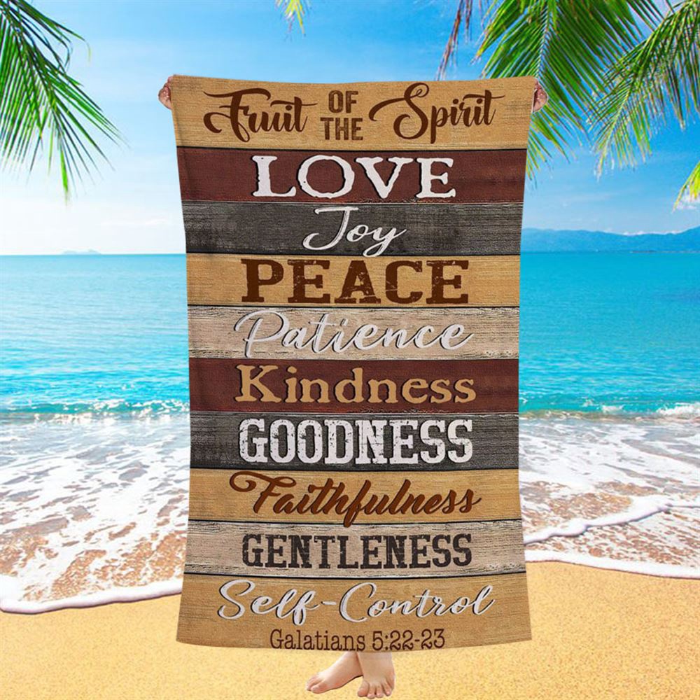 Christian Galatians 522-23 Fruit Of The Spirit Beach Towel, Christian Beach Towel, Summer Towels