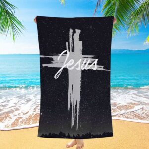 Christian Jesus Word Cross Beach Towel, Christian&hellip;