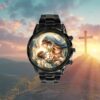 Clock Jesus and Virgin Watch, Christian Watch, Religious Watches, Jesus Watch