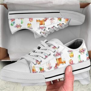 Cocktails Tool Flower Watercolor Low Top Shoes,&hellip;