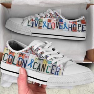 Colon Cancer Shoes Live Love Hope License Plates Low Top Shoes Canvas Shoes Low Top Designer Shoes Low Top Sneakers 2 niv4y1.jpg