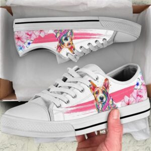 Corgi Flower Watercolor Low Top Shoes, Designer&hellip;
