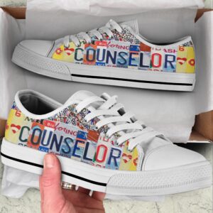 Counselor License Plates Low Top Shoes, Low&hellip;
