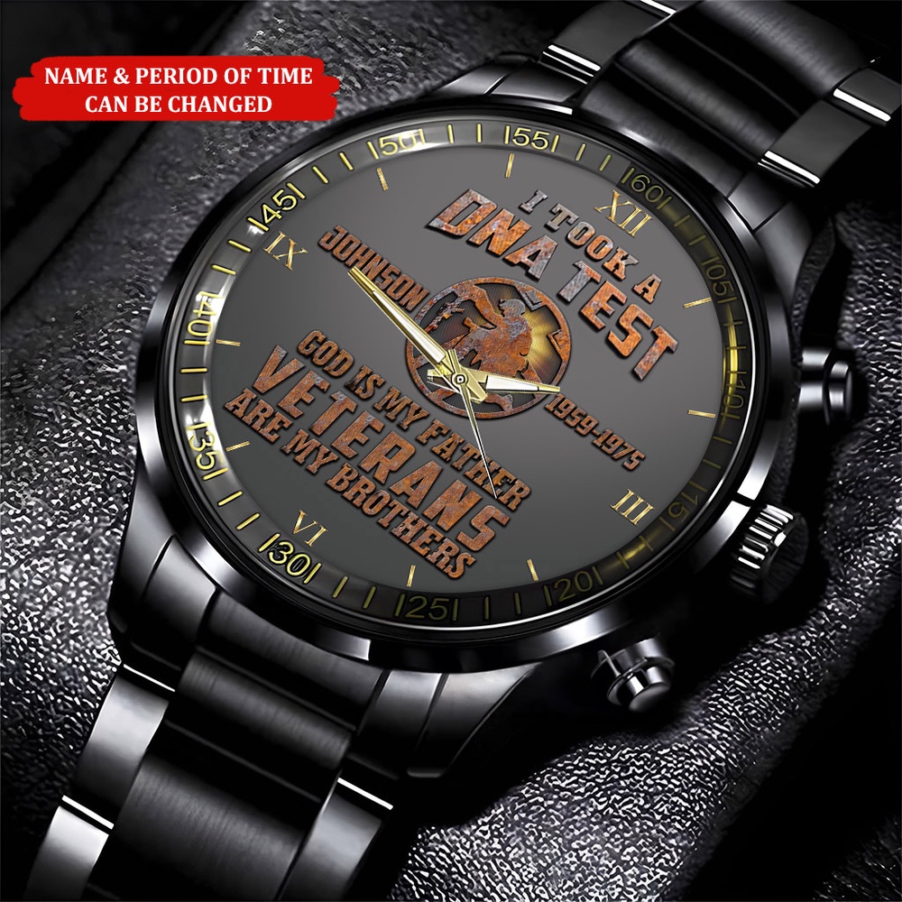 Custom Name Time I Took A DNA Test Veteran Business Watch, Watch Military, Men Military Watch, Fathers Watches