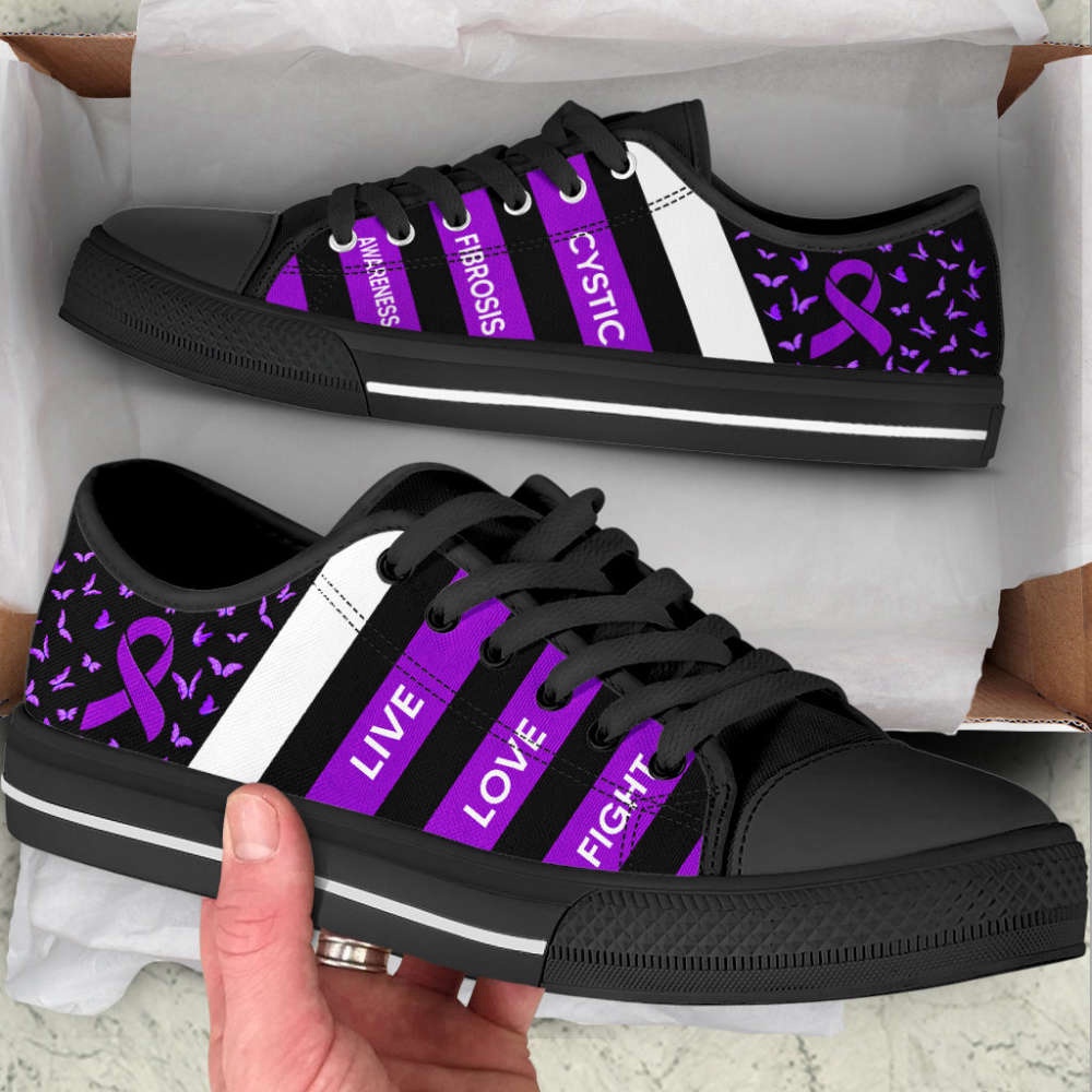 Cystic Fibrosis Shoes Plaid Low Top Shoes Canvas Shoes, Low Top Designer Shoes, Low Top Sneakers