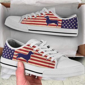 Dachshund Dog American USA Flag Low Top&hellip;