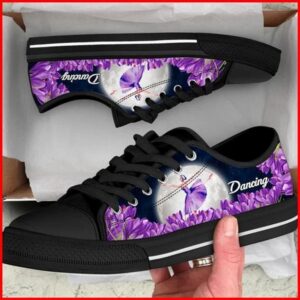 Dancing And Purple Flower Canvas Low Top&hellip;