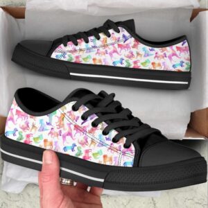 Dog Lover Watercolor Silhouette Low Top Shoes&hellip;