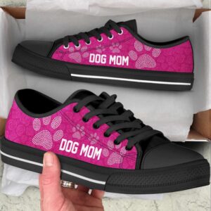 Dog Mom Paw Rose Pattern Low Top&hellip;