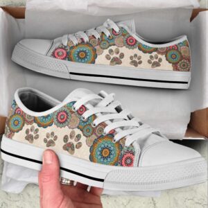 Dog Paw Mandala Texture Low Top Shoes&hellip;