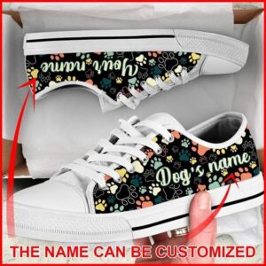 Dog Paw Pattern Vintage Personalized Canvas Low Top Shoes Designer Low Top Shoes Low Top Sneakers 2 i8xncq.jpg