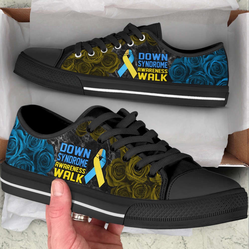 Down Syndrome Awareness Shoes Walk Low Top Shoes Canvas Shoes, Low Top Designer Shoes, Low Top Sneakers