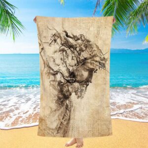 Drawing Jesus Christ Beach Towel, Christian Beach&hellip;