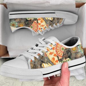 Elephant Caravan Flower Low Top Shoes Canvas&hellip;