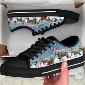 Elephant Christmas Welcome Canvas Low Top Shoes,&hellip;