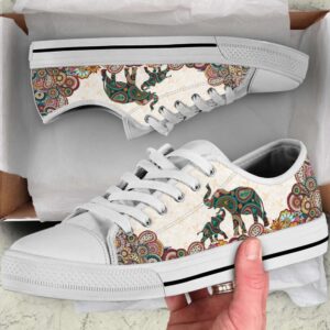 Elephant Paisley Color Low Top Shoes Canvas&hellip;